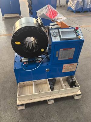 Sistema di controllo PLC Servizio OEM Industrial 16 Dies Colori Blu 4 Inch Crimping Range Strumento di Crimping elettrico idraulico 0,01mm Precisione Pompa Crimping Machine