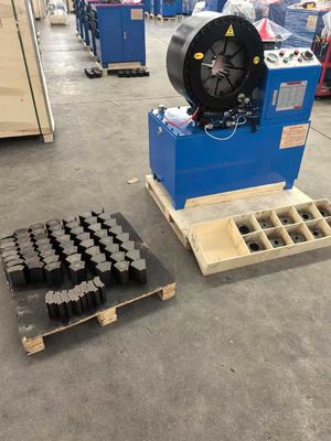Hydraulic Electric 4 Inch 4-102 Mm Colore blu Modello di base Modello più corto Modello 4 strati Fuoco Grande dimensione Fuoco intrecciato industriale Fuoco di crimping Machine 4 Kw Struttura compatta