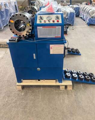 Macchina per crimpare tubi idraulici a 10 stampi di colore blu da 6-51 mm da 2 pollici con doppia funzionalità e macchina per raschiare i tubi 2 funzioni in un'unica macchina Aggraffatura/smussatura per applicazioni industriali