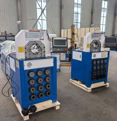 Un buon prezzo. 3 pollici Super Spessore Modello 220v/380v Hydraulic Hose Crimping Machine Con 2800KN Crimping Force PLC/Cotton Control System E 6-76mm Crimping Range 15 Die in linea