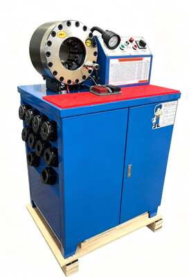 Un buon prezzo. Macchina per piegare il tubo di gomma da 2 pollici 600T 31.5Mpa Modello superiore Pulsante di colore blu Controllo Systerm 220v/240v/380v/415v Tensione con gamma di crimpatura 6-51mm e 10 matrici intercambiabili in linea