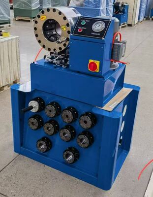 Gamma di crimpatura da 2 pollici fino a 51 mm di colore blu Macchina per piegare i tubi idraulici Sistema di controllo del bottone con strumento di stampo a cambio rapido e cremagliera e 10 matrici intercambiabili